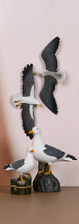 Dekorationsfugl, fritstående måge, lille str.